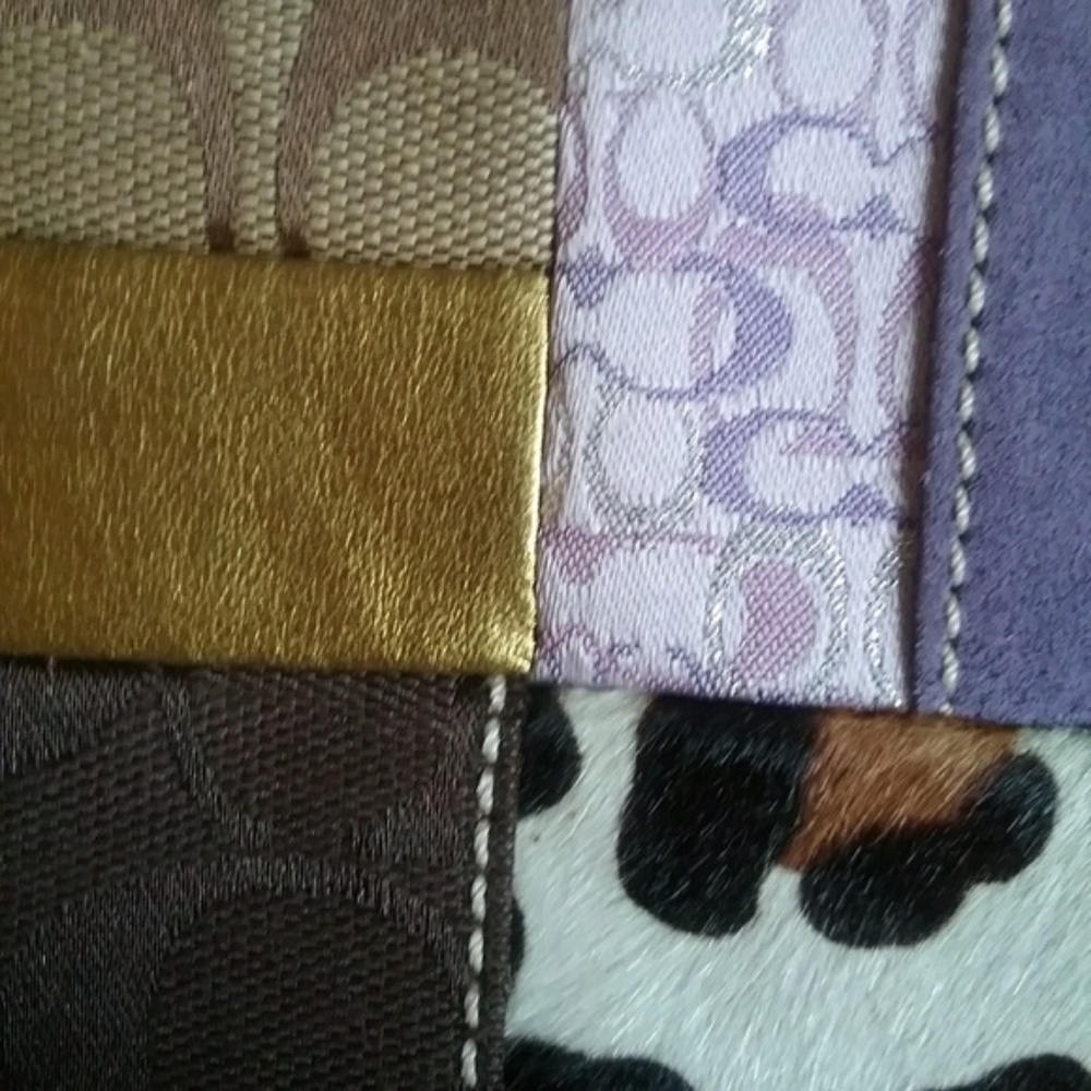 2 Vintage COACH Limited Ed Suede Patchwork Bags - Picture 8 of 8